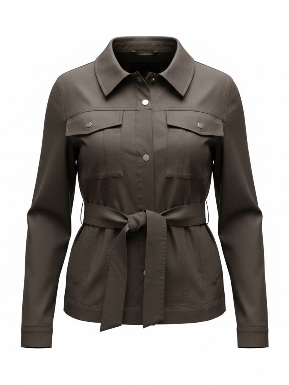 Girlfriend Collective Womens Belted Utility Jacket - Brown